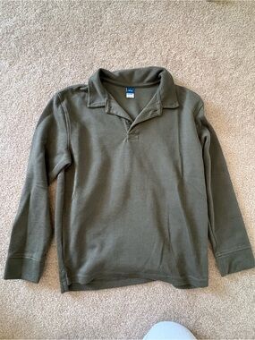 Old Navy Boys Olive Green Long Sleeve Polo Top